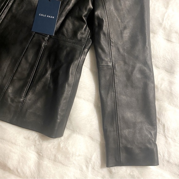 NWT Cole Haan Wing Collar Leather Jacket - Size M - Picture 11 of 12
